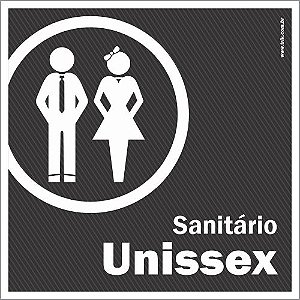 Placa de banheiro sanitário unissex