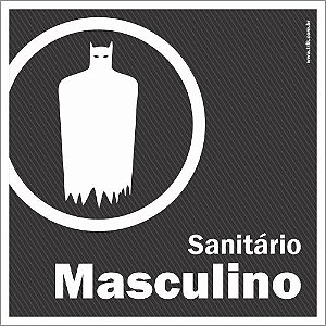 Placa de banheiro sanitário masculino batman