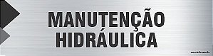 Placa de identificação manutenção hidráulica