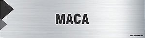 Placa de identificação maca