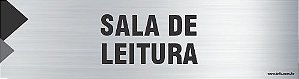 Placa de identificação sala de  leitura