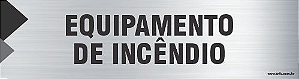 Placa de identificação equipamento de incêndio