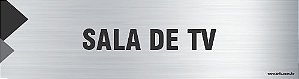 Placa de identificação sala de tv