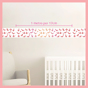 Faixa Adesiva decorativa para quarto infantil borboletas
