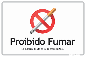 Placa de leis proibido fumar