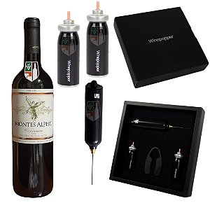 Kit Winepopper Lite Plus + Montes Alpha Carmenére - Presente