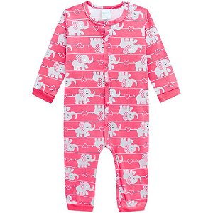Pijama Brilha No Escuro Elefante Rosa Malha Leve Kyly