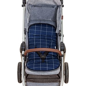 Capa para Carrinho de Bebê Universal Com Estampa Grid Azul