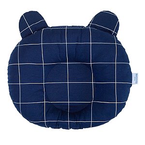 Travesseiro Para Bebê Anatômico Infantil Grid Azul Batistela