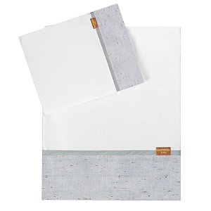 Jogo De Lençol Para Carrinho de Bebê Linho Cinza Batistela