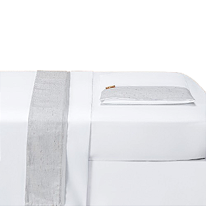 Jogo Lençol para Berço 3 Peças em Linho Cinza Batistela Baby