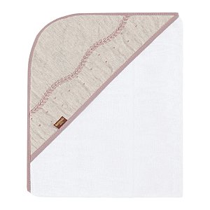 Toalha de Banho Bebê em Linho Premium Rosê Batistela Baby