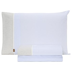 Jogo De Lençol Em Linho Bege 3Pçs Menina Menino Batistela