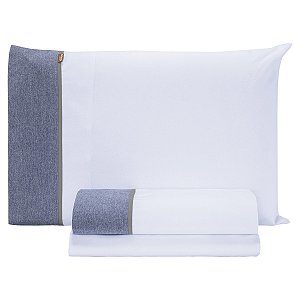 Jogo De Lençol Em Linho Jeans 3Pçs Menina Menino Batistela
