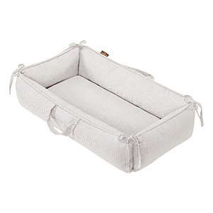 Ninho Redutor de Berço Em Linho Bege Mescla Batistela Baby