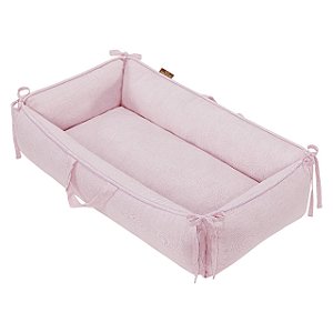 Ninho Redutor de Berço Em Linho Rosa Mescla Batistela Baby