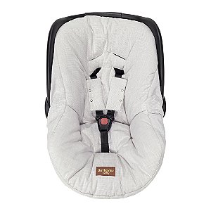 Capa para Bebê Conforto Linho Bege Mescla Batistela Baby