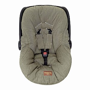 Capa para Bebê Conforto Linho Verde Musgo Batistela Baby