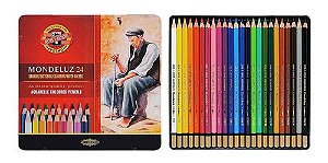 Lápis de cor aquarela Mondeluz 24 cores