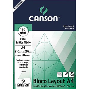 Bloco Canson Layout 120g A4 50 Folhas