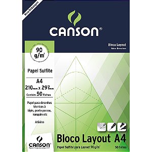 Bloco Canson Layout 90g A4 50 Folhas