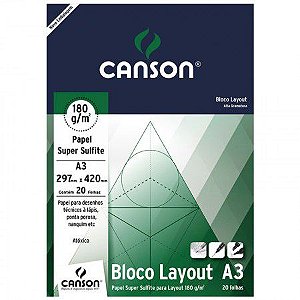 Bloco Canson Layout 180g A3 20 Folhas