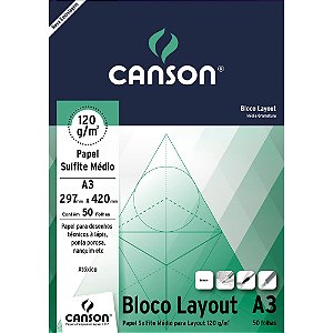 Bloco Canson Layout 120g A3 50 Folhas