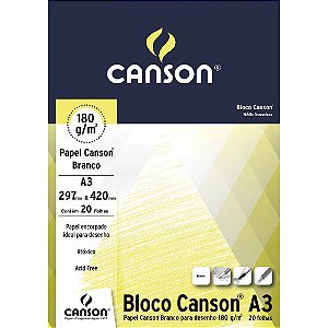 Bloco Canson Desenho 180g A3