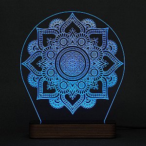 Mandala modelo F - Luminária Acrílico e Led