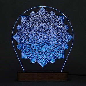 Mandala modelo C - Luminária Acrílico e Led
