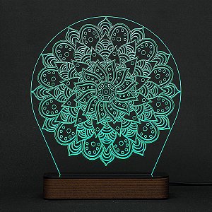 Mandala modelo E - Luminária Acrílico e Led