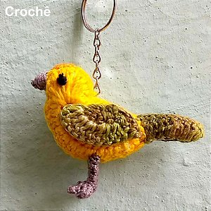 Canário-da-terra - chaveiro Pássaros Caparaó crochê