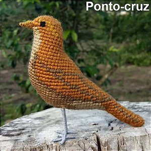 João-de-barro - miniatura Pássaros Caparaó ponto-cruz