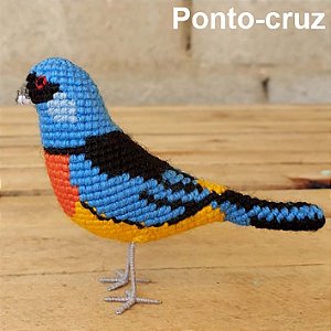 Sanhaço-papa-laranja - miniatura Pássaros Caparaó ponto-cruz