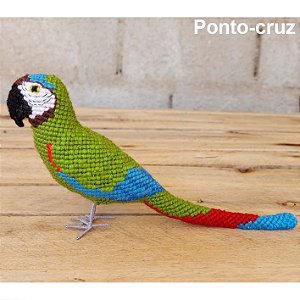 Maracanã-guaçu - miniatura Pássaros Caparaó ponto-cruz