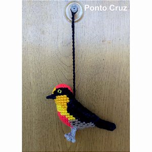Benedito-de-testa-amarela - miniatura com ventosa Pássaros Caparaó ponto-cruz