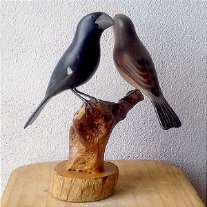 Bicudo casal - Miniatura madeira Valdeir José