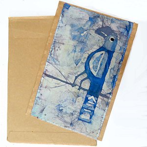 Arara-Azul - Cartão Artesanal - BATIK