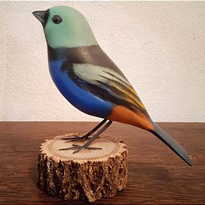 Saíra-pintor - Miniatura madeira Valdeir José