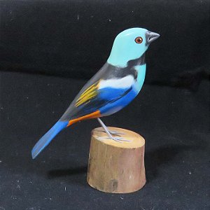 Saíra-pintor - Miniatura madeira Valdeir José