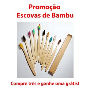 Promoção Escova Dental Biodegradável Haste de Bambu