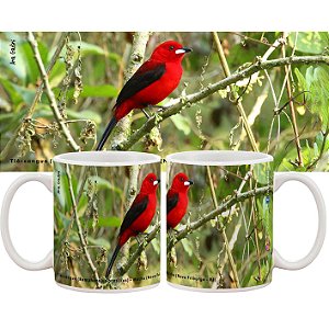 Tiê-sangue - caneca de porcelana Ana Gadini