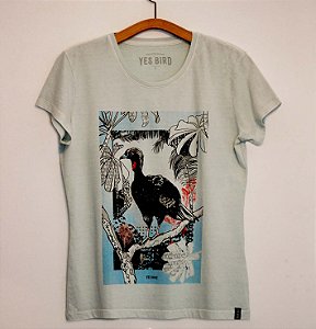 Jacutinga verde-água - Camiseta Yes Bird