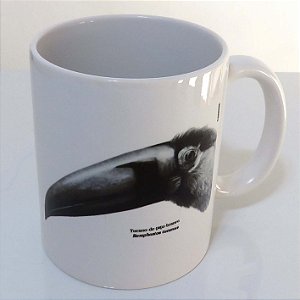 Tucano-de-papo-branco - caneca de porcelana Cris Gardim