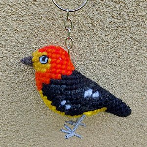 Uirapuru-laranja - chaveiro Pássaros Caparaó ponto cruz