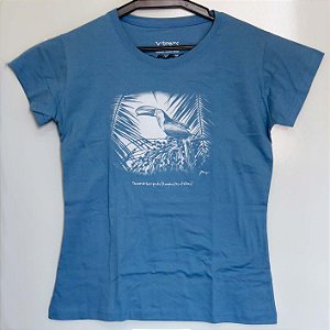 Tucano-de-bico-preto - Camiseta babylook Gustavo Marigo - azul-claro - G /PONTA DE ESTOQUE