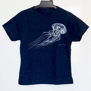 Água-viva - Camiseta infantil Gustavo Marigo - azul-marinho - 2 anos