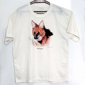 Lobo-guará - Camiseta Gustavo Marigo - branco - G / PONTA DE ESTOQUE
