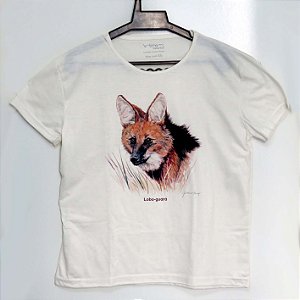 Lobo-guará - Camiseta Gustavo Marigo - marfim - G / PONTA DE ESTOQUE