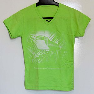 Tucano-de-bico-preto - Camiseta infantil Gustavo Marigo - verde-lima - 4 anos
